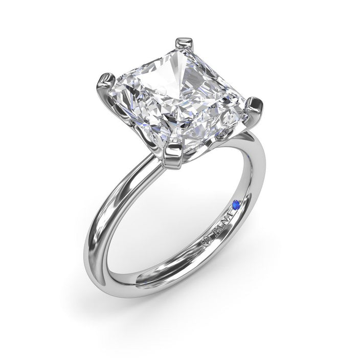 Radiant Cut Solitaire Engagement Ring Setting