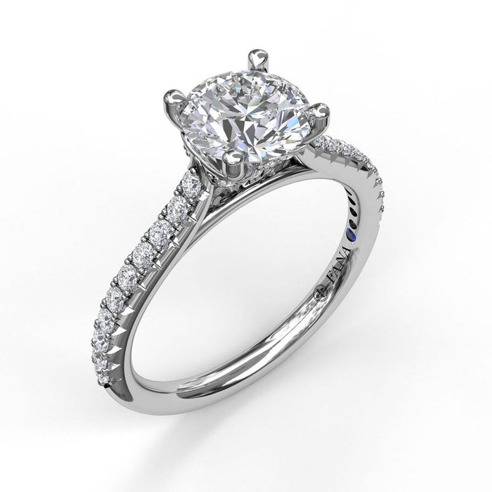 Diamond Shank with Delicate Side Detail Engagement Ring Setting