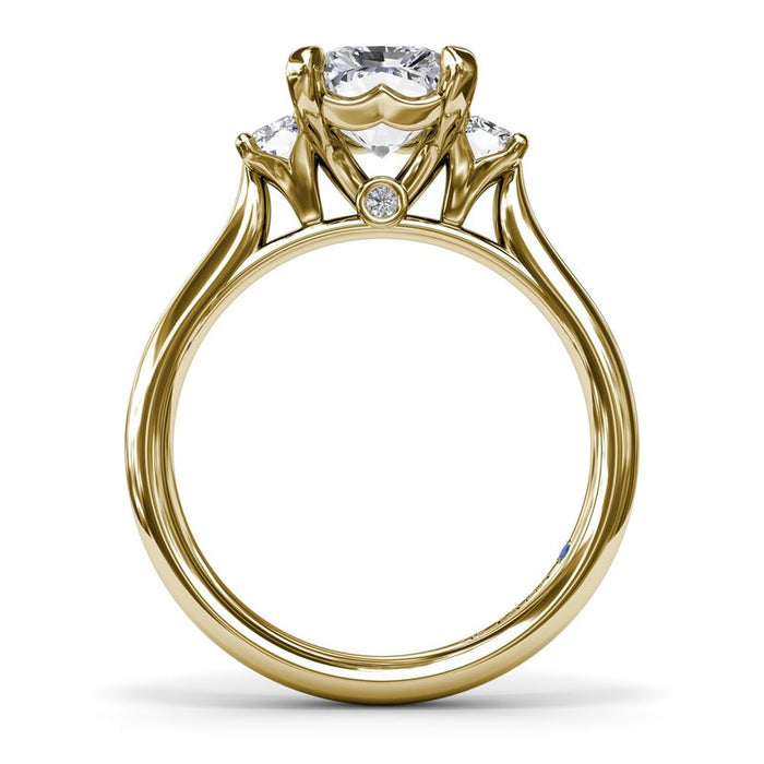 Three-Stone Radiant Engagement Ring Setting
