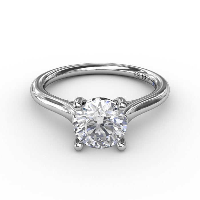 Classic Cathedral Solitaire with Chevron Girdle Engagement Ring Setting