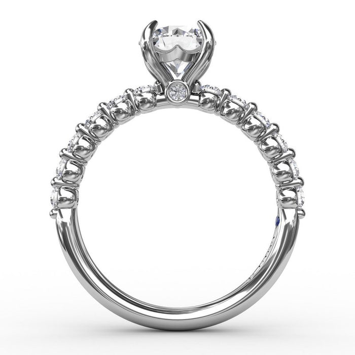 Single Shared Prong Shank Engagement Ring Setting