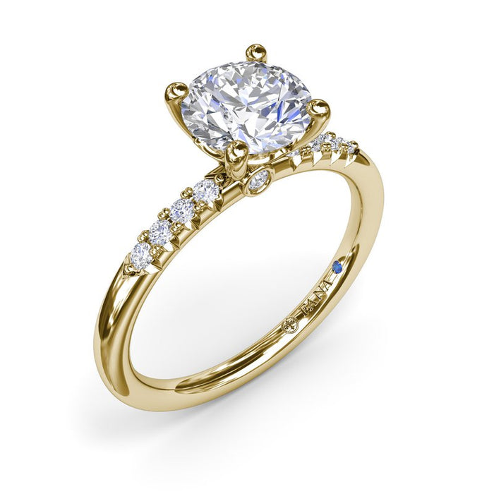 Quarter Diamond Shank Engagement Ring Setting