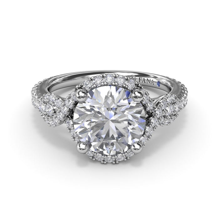 Love Knot Halo Engagement Ring Setting