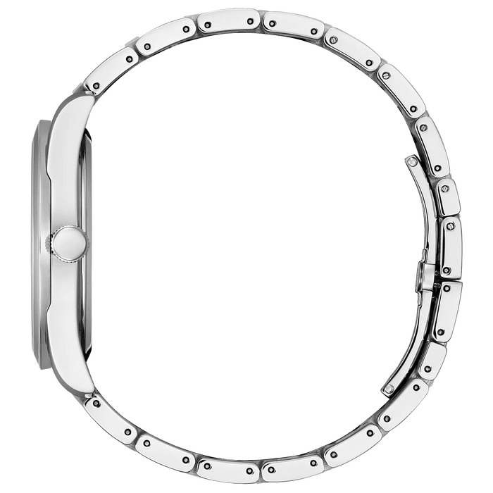 Citizen Arezzo Eco-Drive Watch, Silver-Tone with Black Dial