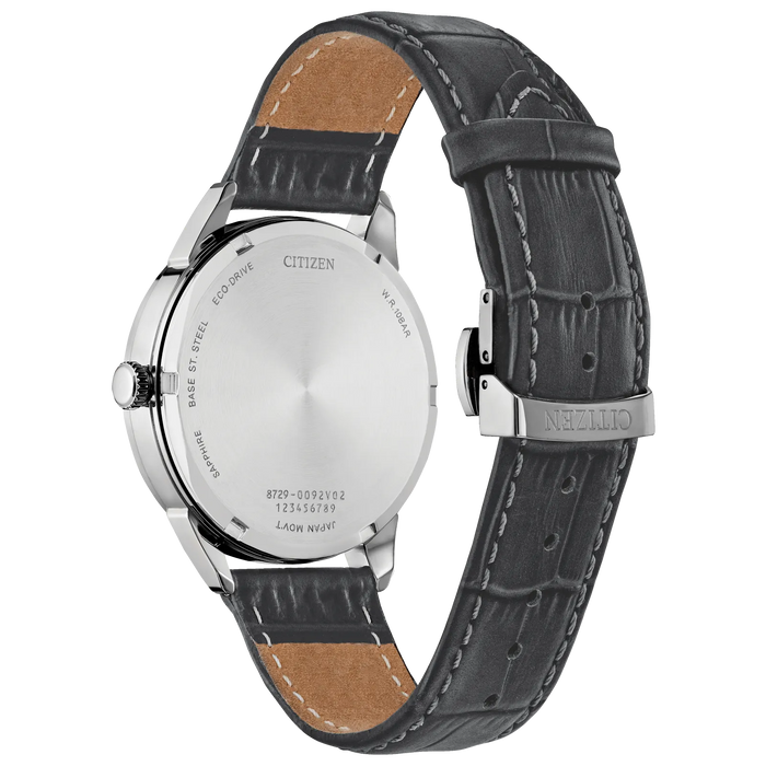 Citizen Rolan Eco-Drive Watch, Silver-Tone with Leather Strap
