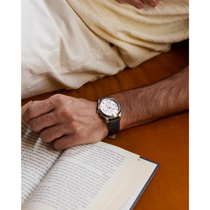 Citizen Rolan Eco-Drive Watch, Silver-Tone with Leather Strap