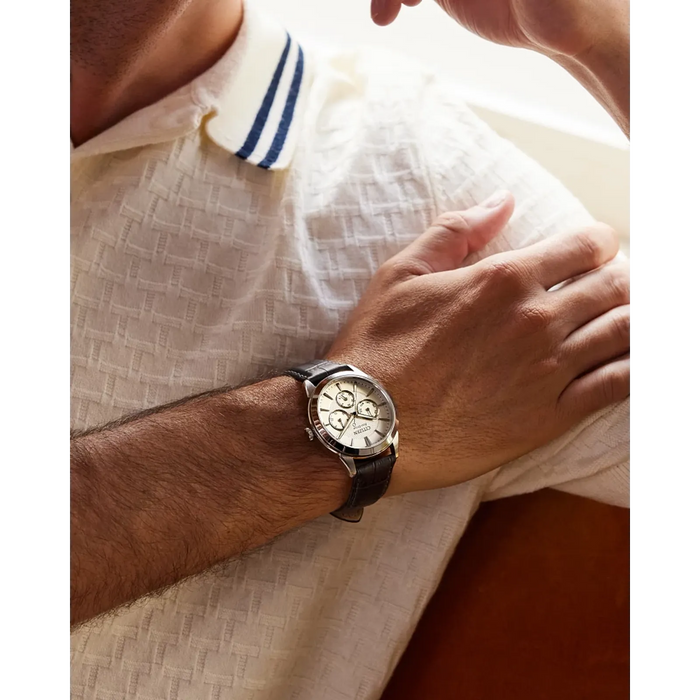 Citizen Rolan Eco-Drive Watch, Silver-Tone with Leather Strap