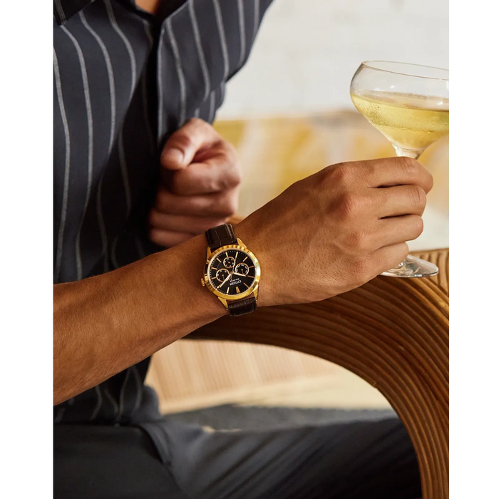 Citizen Rolan Eco-Drive Watch, Gold-Tone with Leather Strap