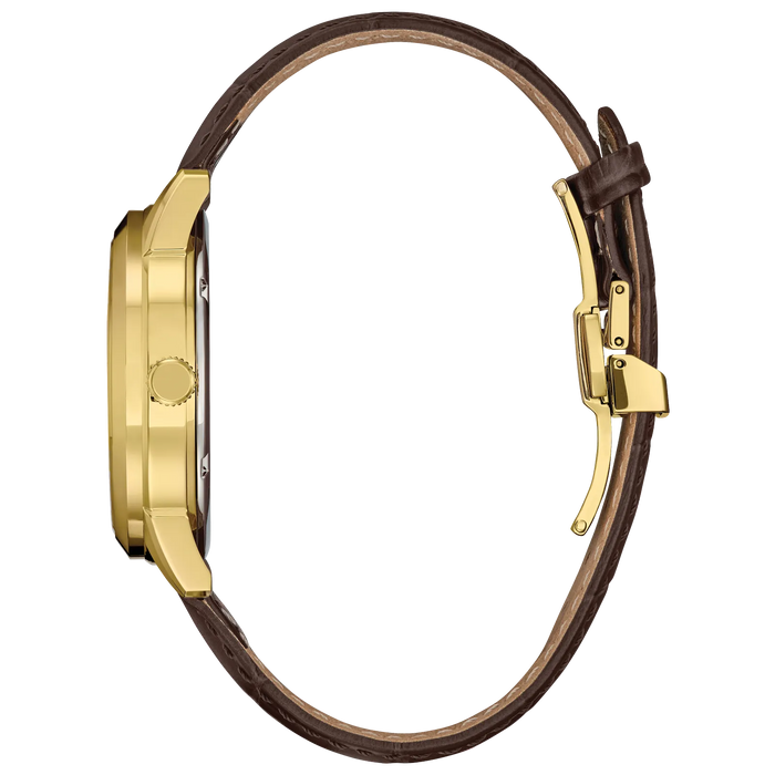 Citizen Rolan Eco-Drive Watch, Gold-Tone with Leather Strap