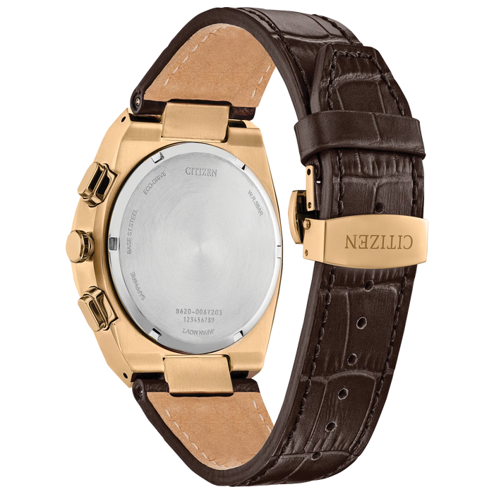 Citizen Axiom SC Eco-Drive Watch, Rose Gold-Tone with Leather Strap