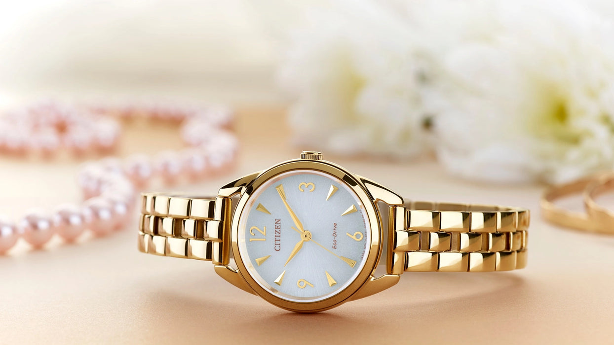 Citizen Weekender Eco-Drive Watch, Gold-Tone with White Dial