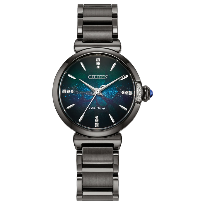 Citizen L Mae Eco-Drive Watch, Gray with Gradient Blue Dial and Diamond Accents