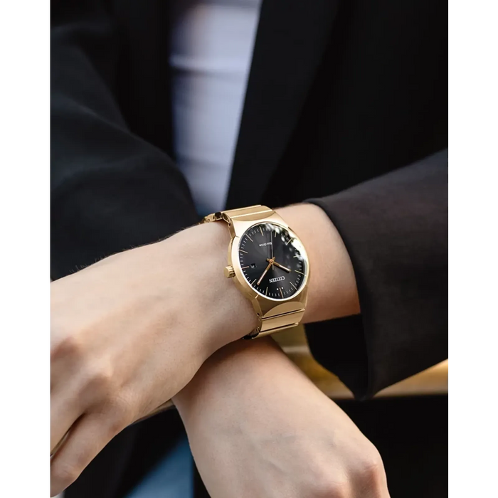 Citizen Axiom Eco-Drive Watch, Gold-Tone with Black Dial