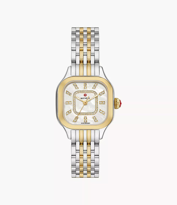 Michele Meggie Watch, Two-Tone With White MOP Dial