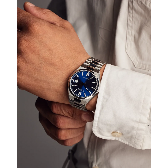 Citizen Tsuyosa Automatic Watch, Silver-Tone with Blue Dial