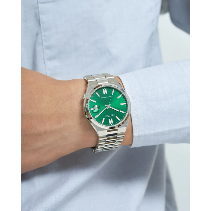 Citizen Tsuyosa Automatic Watch, Silver-Tone with Green Dial