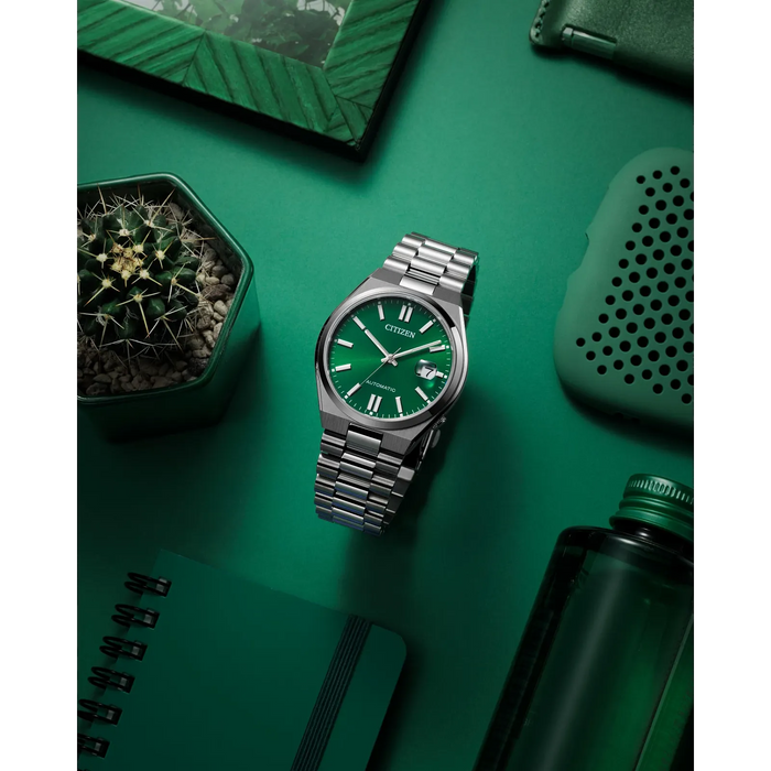 Citizen Tsuyosa Automatic Watch, Silver-Tone with Green Dial