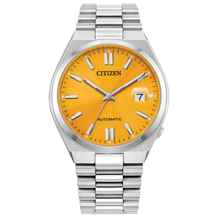 Citizen Tsuyosa Automatic Watch, Silver-Tone with Yellow Dial