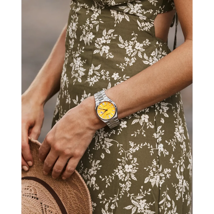 Citizen Tsuyosa Automatic Watch, Silver-Tone with Yellow Dial