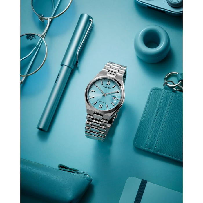 Citizen Tsuyosa Automatic Watch, Silver-Tone with Sky Blue Dial