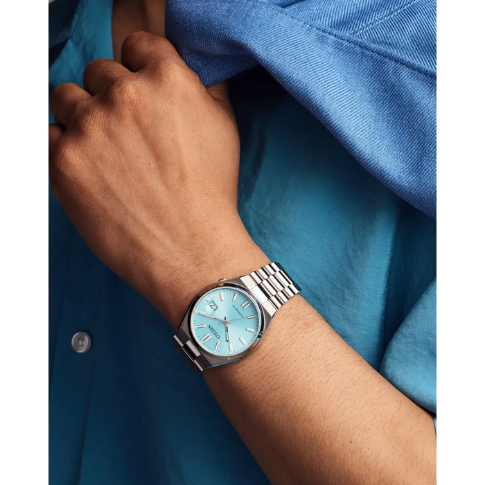 Citizen Tsuyosa Automatic Watch, Silver-Tone with Sky Blue Dial