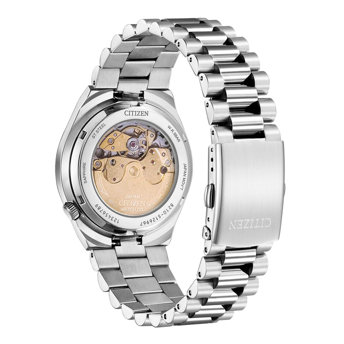 Citizen Tsuyosa Automatic Watch, Silver-Tone with Orange Dial