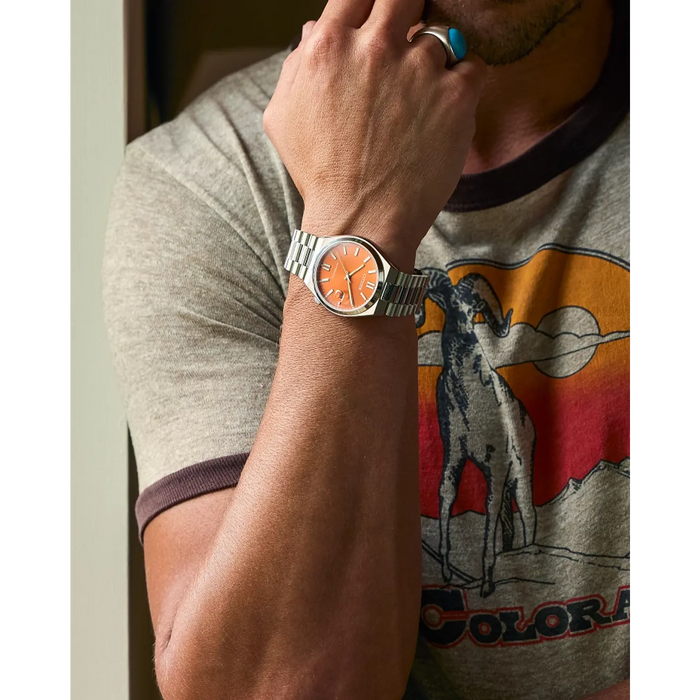 Citizen Tsuyosa Automatic Watch, Silver-Tone with Orange Dial