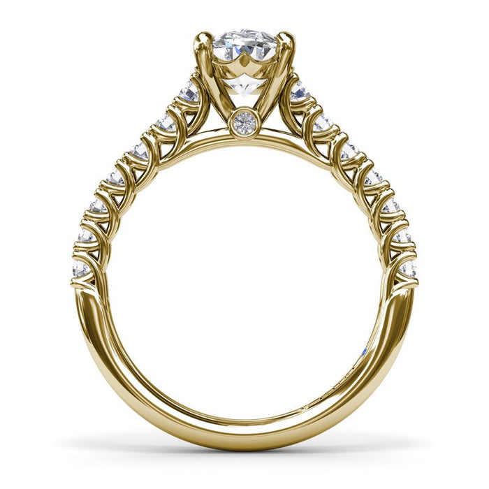 Trellis Set Oval Diamond Engagement Ring Setting
