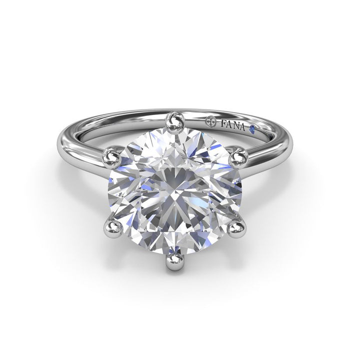 Six Prong Round Solitaire Engagement Ring Setting