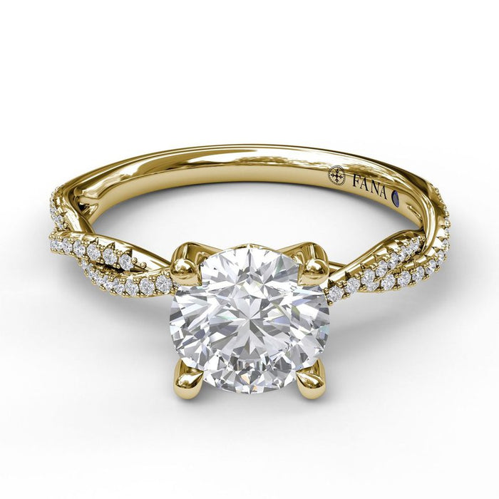 Petite Diamond Twist Engagement Ring Setting