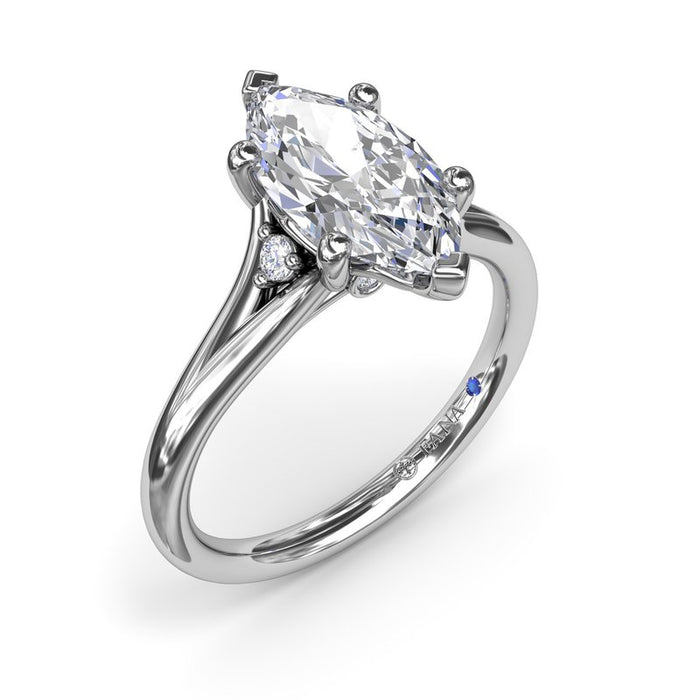 Split Shank with Marquise Center Engagement Ring Setting