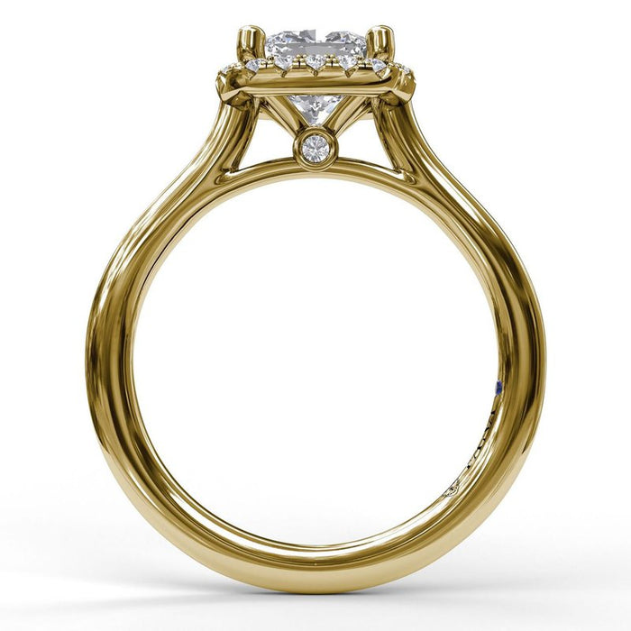 Classic Cushion Halo Engagement Ring Setting