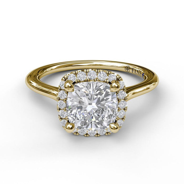 Classic Cushion Halo Engagement Ring Setting