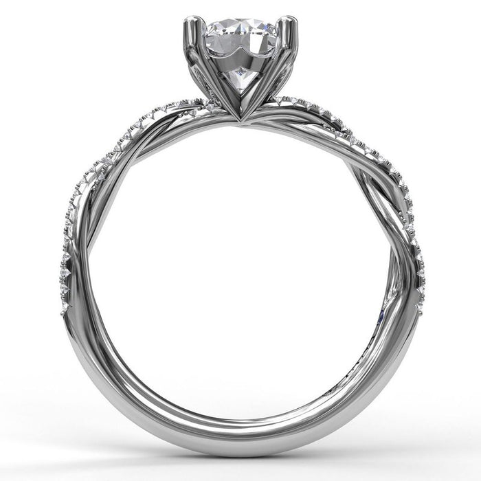 Petite Diamond Twist Engagement Ring Setting
