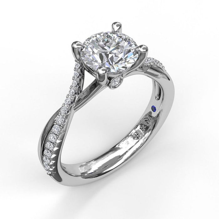 Alternating Diamond Twist Engagement Ring Setting