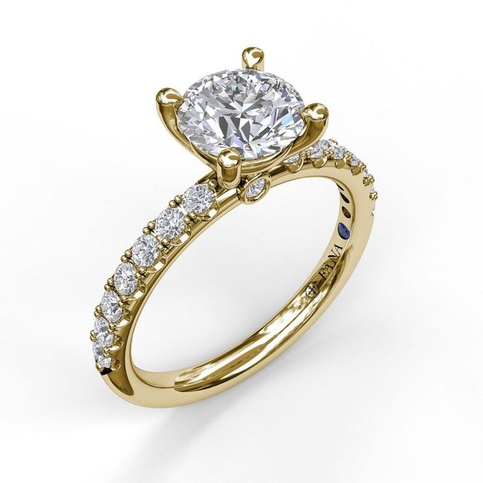 Classic Pavé Shank Engagement Ring Setting