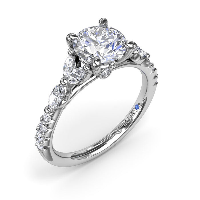 Vintage Floral Diamond Shank Engagement Ring Setting
