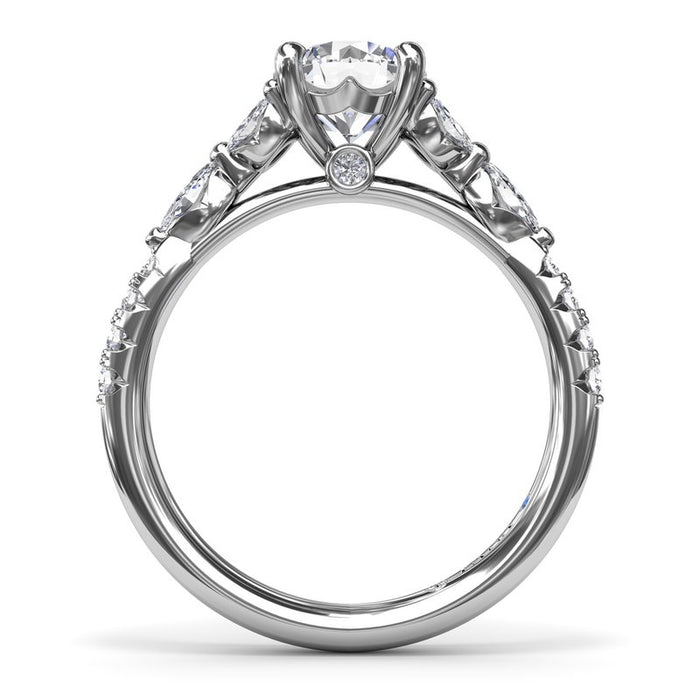 Vintage Floral Diamond Shank Engagement Ring Setting