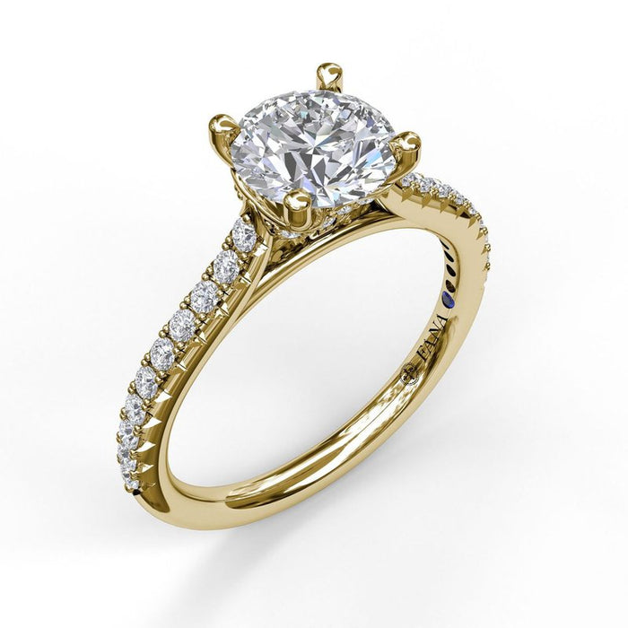 Diamond Shank with Delicate Side Detail Engagement Ring Setting
