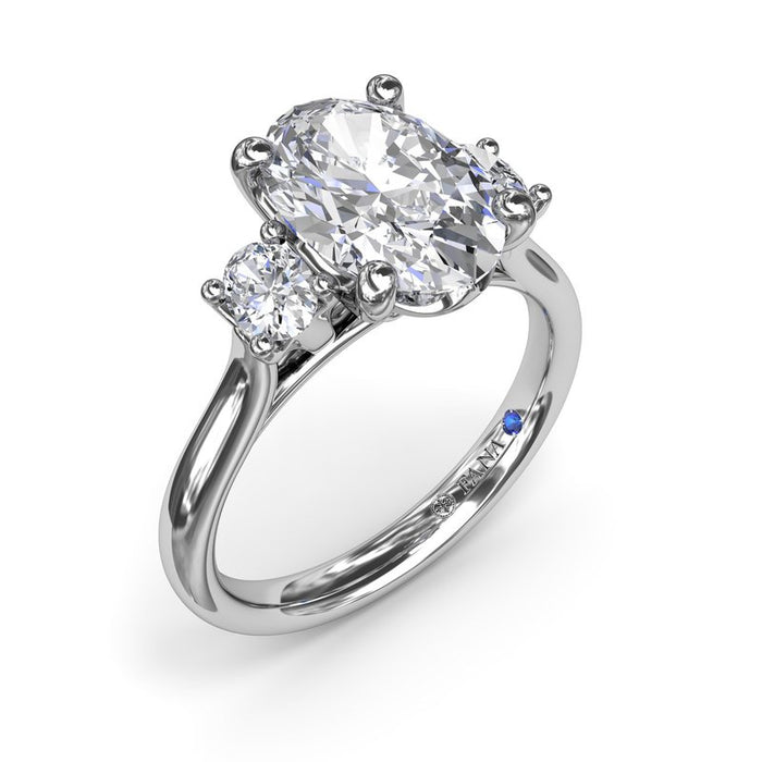 Three-Stone Oval Engagement Ring Setting