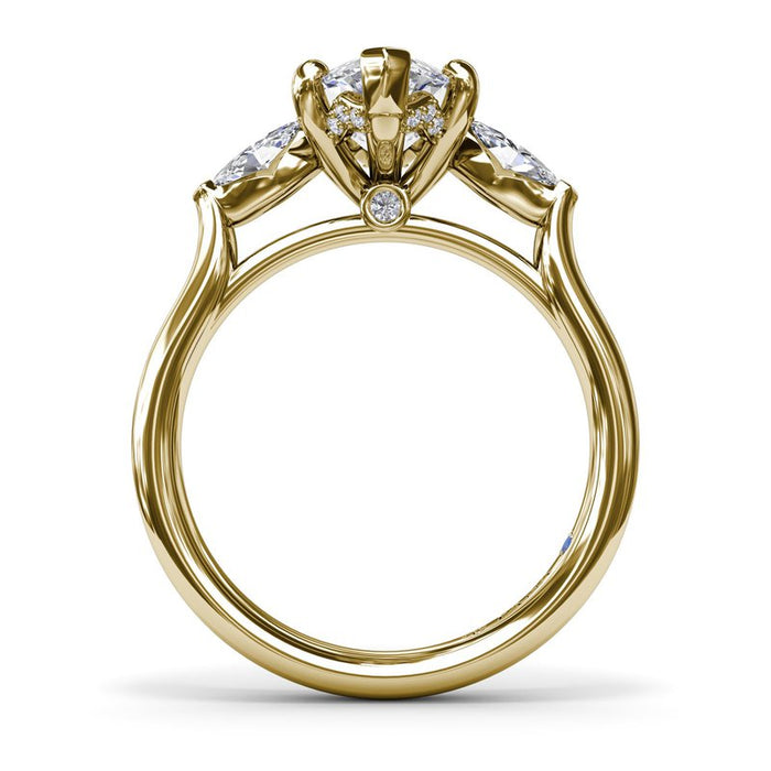 Three-Stone Marquise Engagement Ring Setting