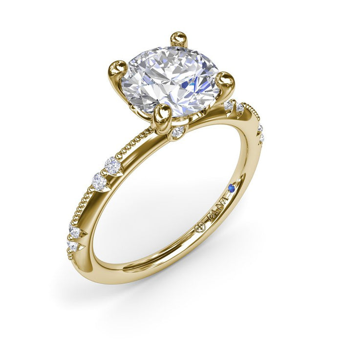 Milgrain Knife-Edge Diamond Engagement Ring Setting