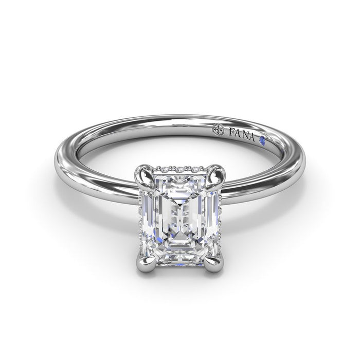 Emerald-Cut with Hidden Halo Engagement Ring Setting