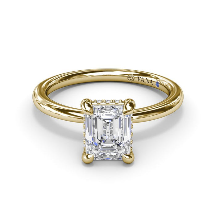 Emerald-Cut with Hidden Halo Engagement Ring Setting