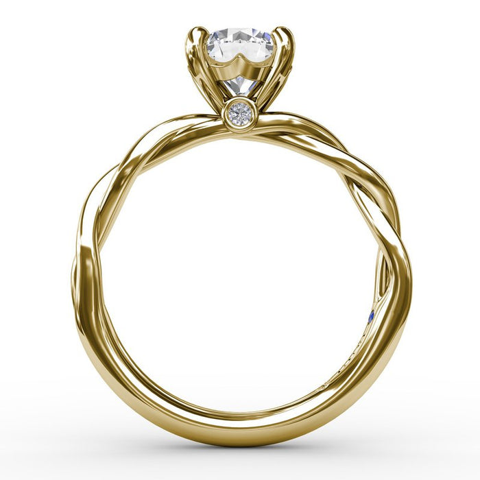 Elegantly Twisted Solitaire Engagement Ring Setting
