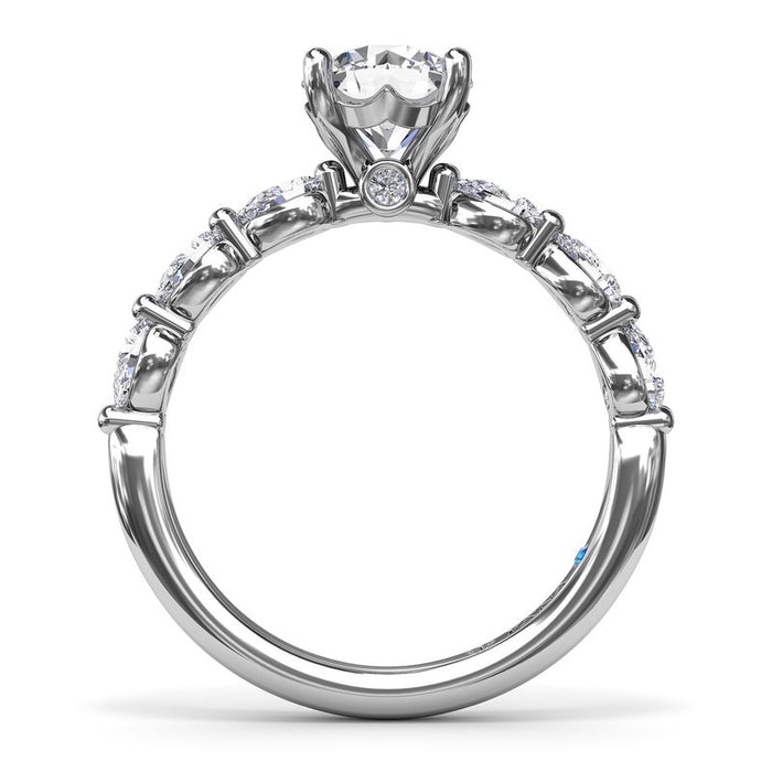 Pear-Shape Diamond Shank Engagement Ring Setting