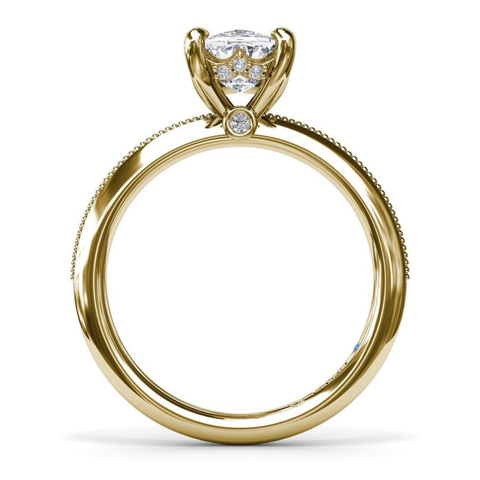 Milgrain Knife-Edge Engagement Ring Setting