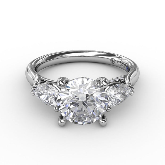Pear-Shape Side Stones Engagement Ring Setting
