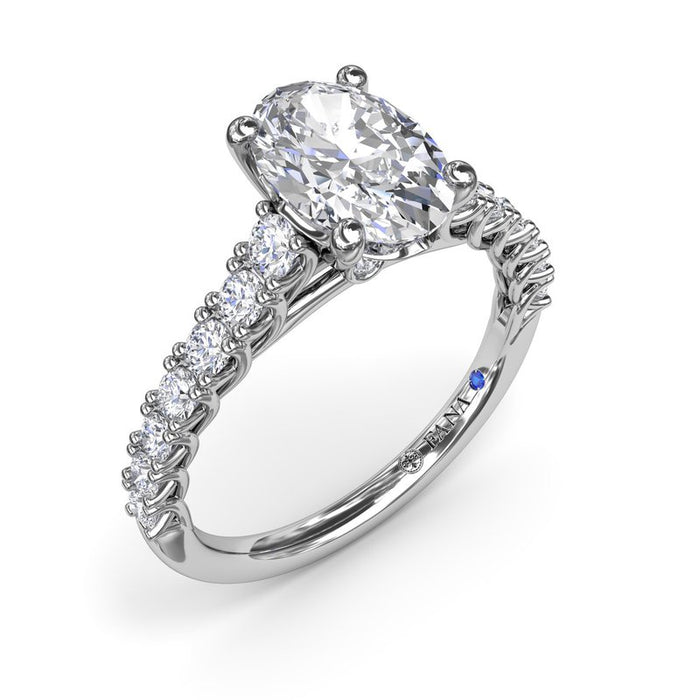 Trellis Set Oval Diamond Engagement Ring Setting