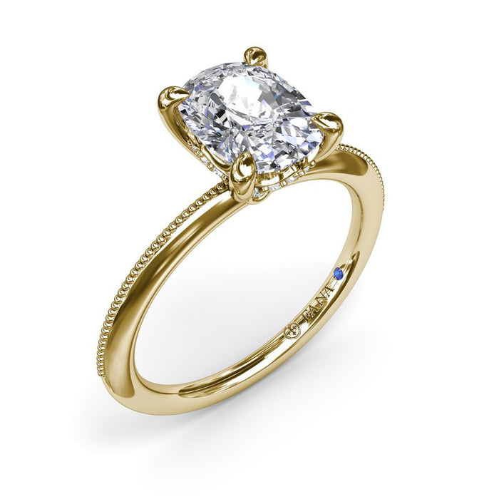 Milgrain Knife-Edge Engagement Ring Setting